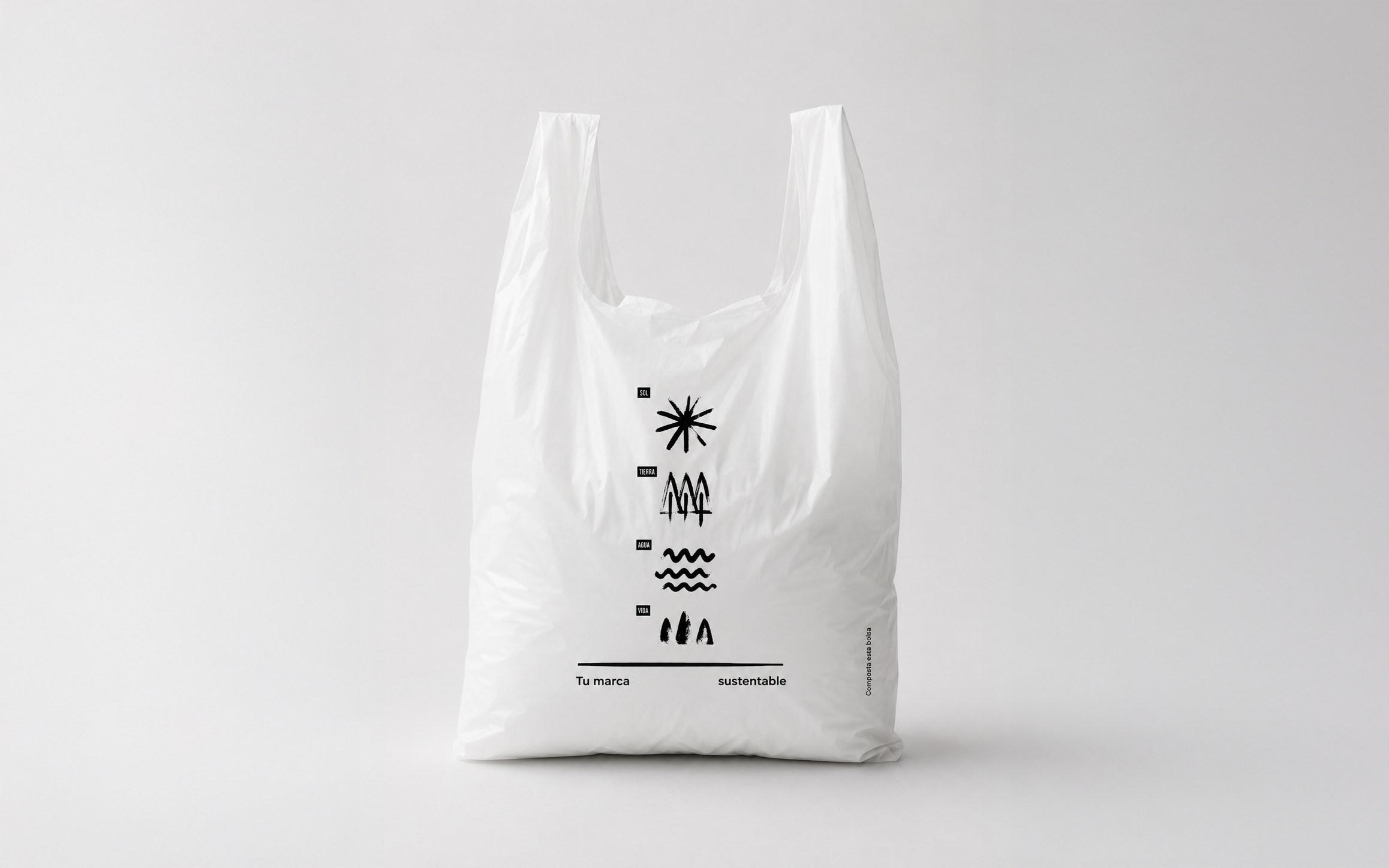 Bolsa tipo camiseta de bioplástico compostable personalizada